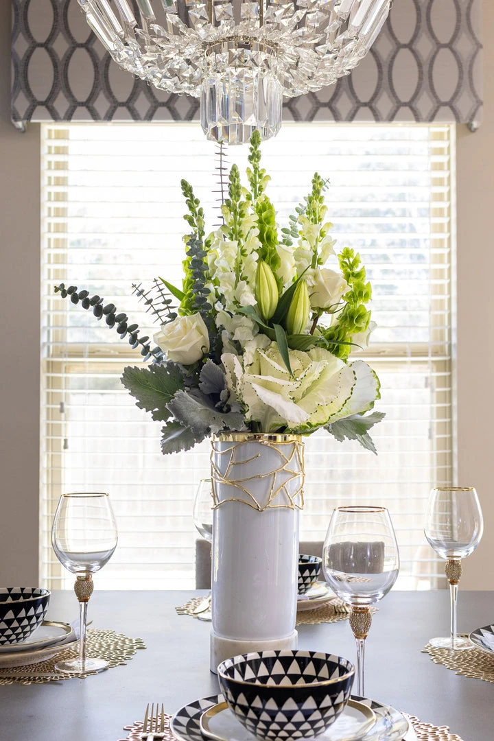 Inspire Me! Home Decor White Glass Vase With Mesh Design (2 Styles) "From Pops Of Color Home Collection"