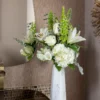 Inspire Me! Home Decor White And Silver Marble Design Vase " From Pops Of Color Home Collection"
