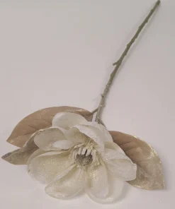 Inspire Me! Home Decor White Sparkle Magnolia Stem