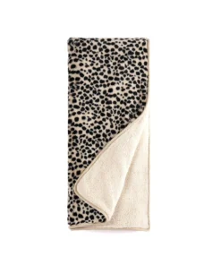 Inspire Me! Home Decor Leopard Faux Fur Cozy Throw
