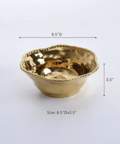 Inspire Me! Home Decor Gold Wavy Beaded Bowls (2 Sizes)