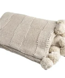 Inspire Me! Home Decor Knit Pom Pom Throw (2 Colors)