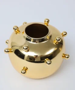 Inspire Me! Home Decor Gold Metal Studded Vase (2 Sizes)