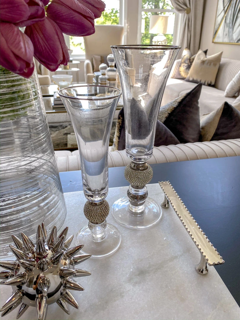 Inspire Me! Home Decor Rhinestone Detailed Glass Vase (2 Sizes)