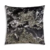 Cloud9d Amal - Charcoal Digital Printed Pillow W/ Gold And Silver Print - 22" X 22"