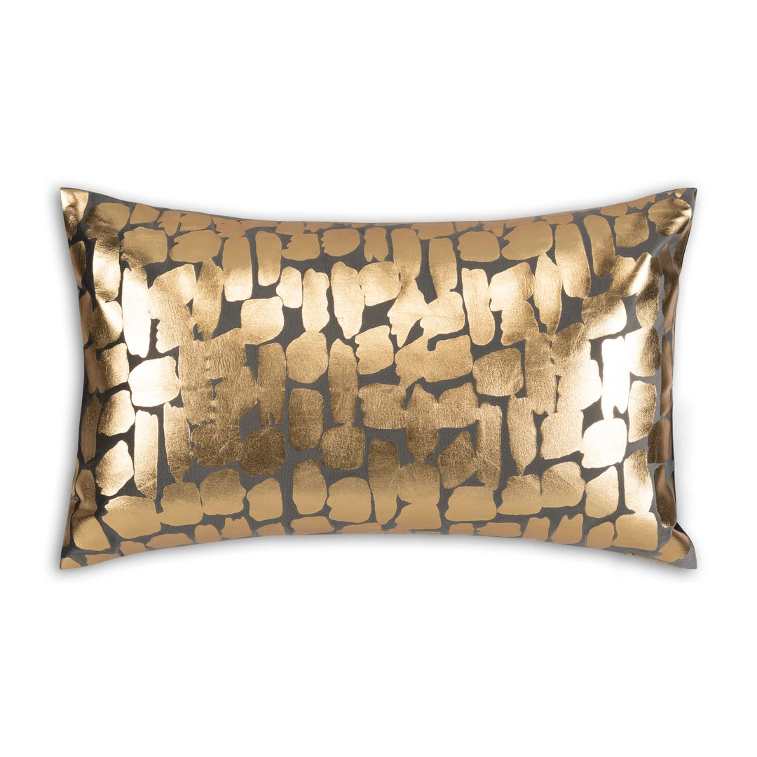 Cloud9d Becca Charcoal Gold Pillow - 14" X 20" PILLOWS, RUGS, & THROWS