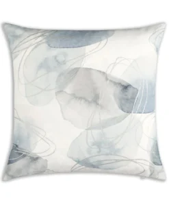 Cloud9d Isla - Digital Printed Outdoor Fabric Pillow In Greys W/ Silver Metallic Print - (2 Styles) - 18" X 18" PILLOWS, RUGS, & THROWS