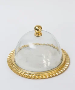 Inspire Me! Home Decor Gold Cake Dome With Ripple Edge (2 Colors)