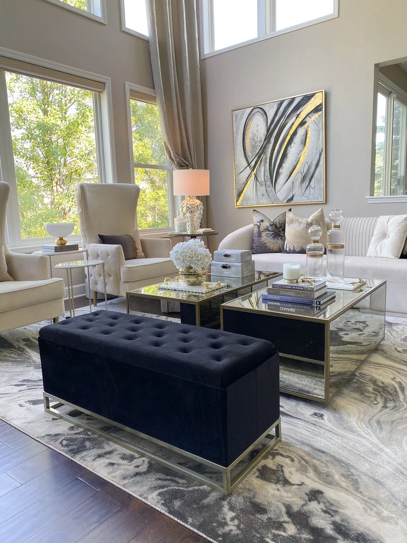 Inspire Me! Home Decor Jessica Storage Bench (2 Colors) Gold