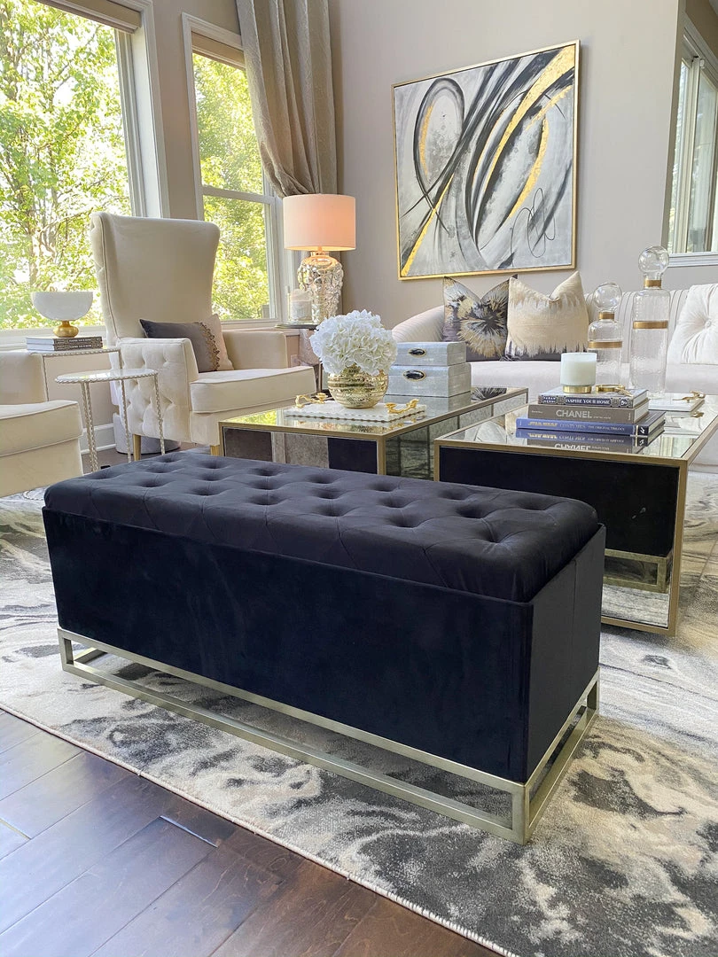 Inspire Me! Home Decor Jessica Storage Bench (2 Colors) Gold