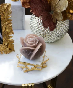 Inspire Me! Home Decor Beige Opaque Rose Candle (3 Sizes)