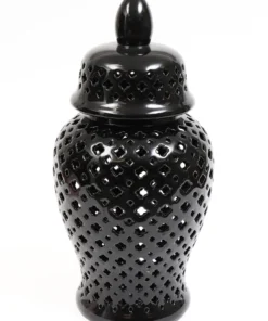 Inspire Me! Home Decor 24" Black Pierced Ginger Jar