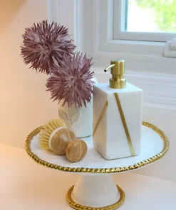 Inspire Me! Home Decor Marble Soap Dispenser With Gold Line Detail