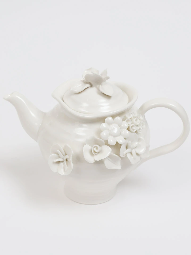 Inspire Me! Home Decor White Floral Tea Set (3 Items) Each Sold Individually KITCHEN