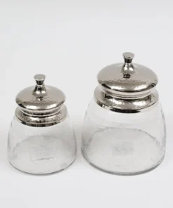 Inspire Me! Home Decor Silver Jar With Lid (2 Sizes)