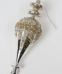 Inspire Me! Home Decor Gold Metallic Glass Finial Ornament (2 Colors)