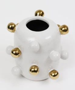 Inspire Me! Home Decor White Ceramic Studded Vase (3 Sizes)