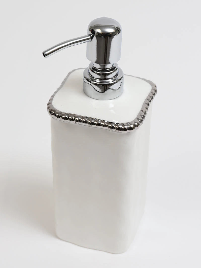 Inspire Me! Home Decor White & Silver Beaded Vanity Collection (3 Items) Each Sold Indiviually