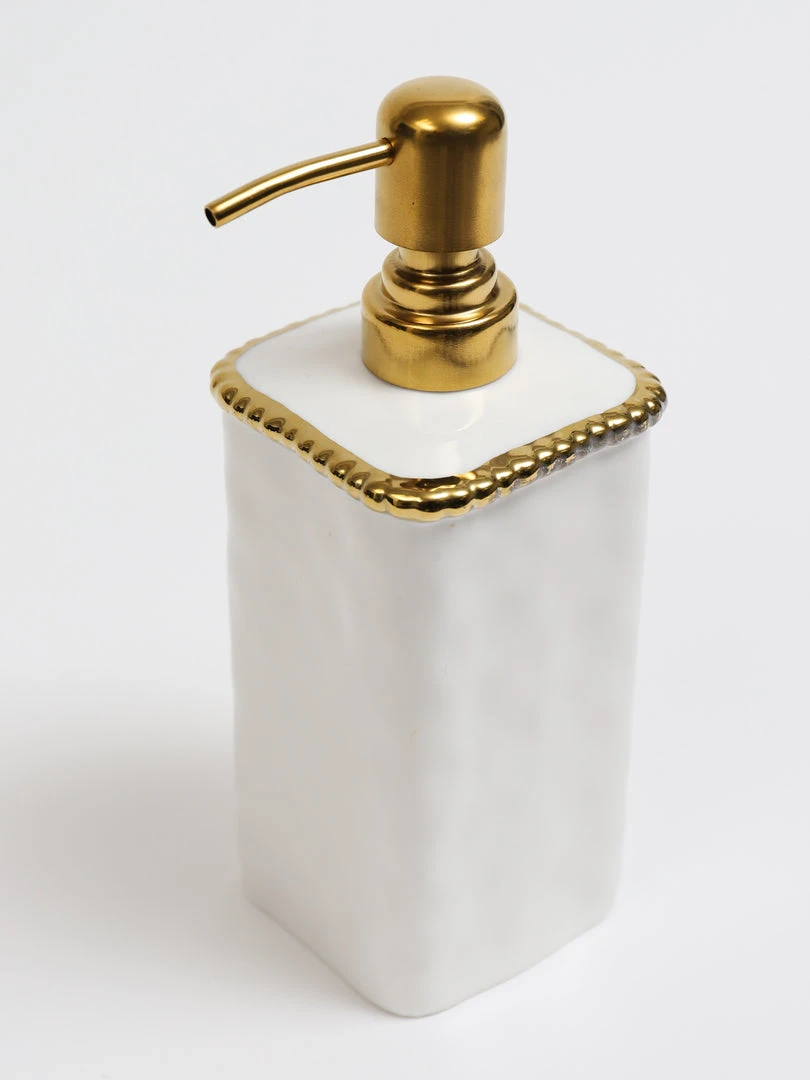 Inspire Me! Home Decor White & Gold Beaded Vanity Collection (3 Items) Each Sold Individually