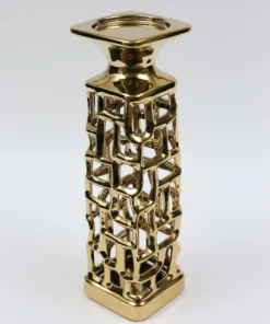 Inspire Me! Home Decor Gold Candle Holder With Dimensional Cut Out Design (2 Sizes)