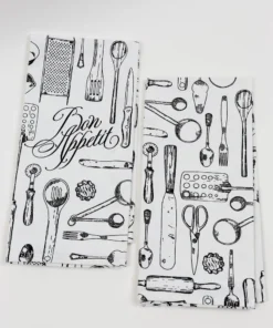 Inspire Me! Home Decor Set Of 2 Black And White Kitchen Utensil Towels (3 Styles)