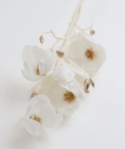 Inspire Me! Home Decor White And Gold Magnolia Stem