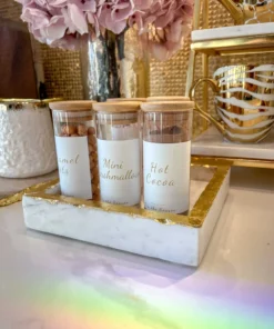 Inspire Me! Home Decor Square Marble Tray With Gold Edge (2 Sizes)