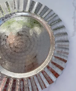 Inspire Me! Home Decor Silver Ripple Charger Plate