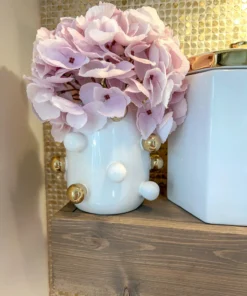 Inspire Me! Home Decor White Ceramic Studded Vase (3 Sizes)