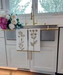 Inspire Me! Home Decor Decorative Tea Towel (4 Styles) Gold