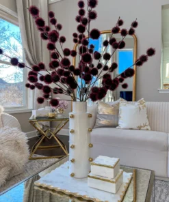 Inspire Me! Home Decor White Ceramic Studded Vase (3 Sizes)