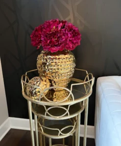 Inspire Me! Home Decor Gold Round Nesting Tables With Antiqued Mirrored Tops