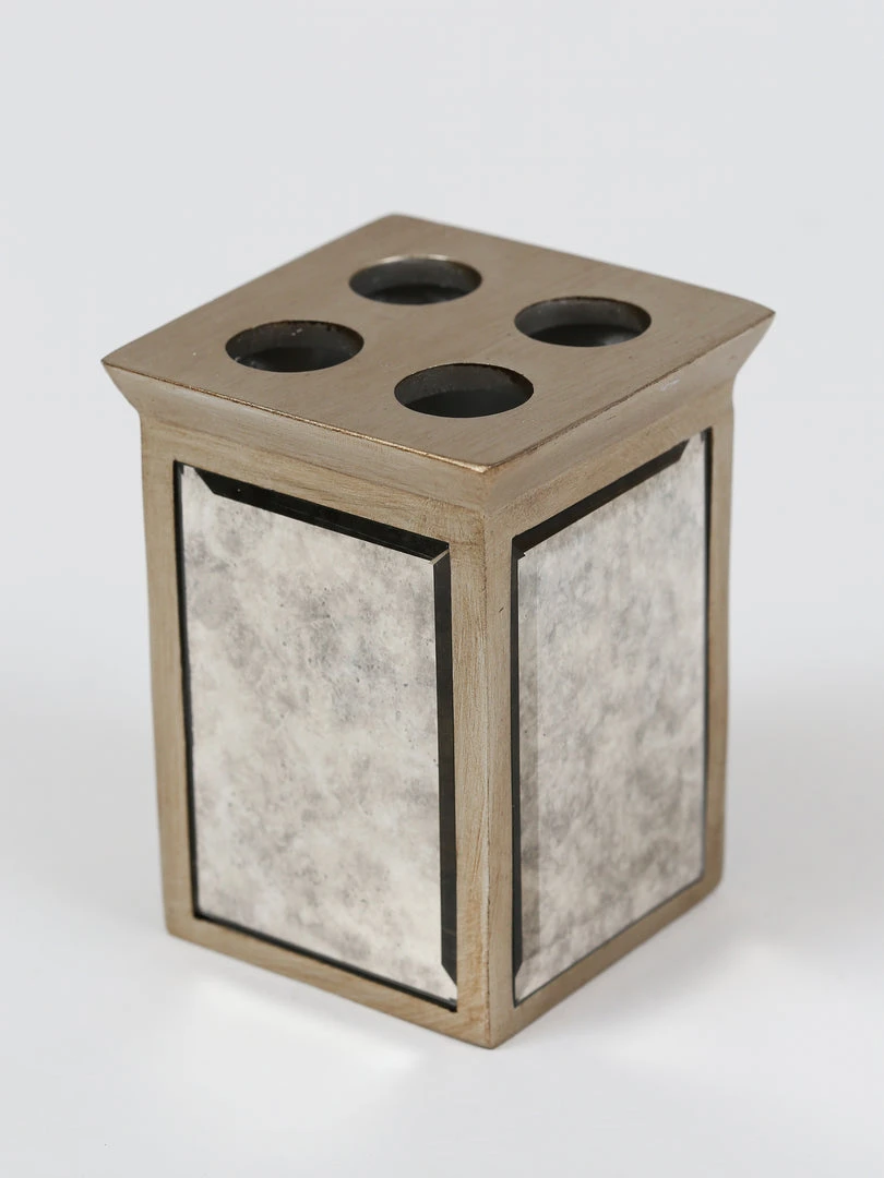 Inspire Me! Home Decor Antique Mirror Patterned Bath Collection (7 Items) Silver