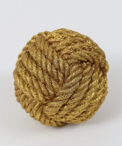 Inspire Me! Home Decor Gold Shimmer Resin Rope Ball (2 Sizes)