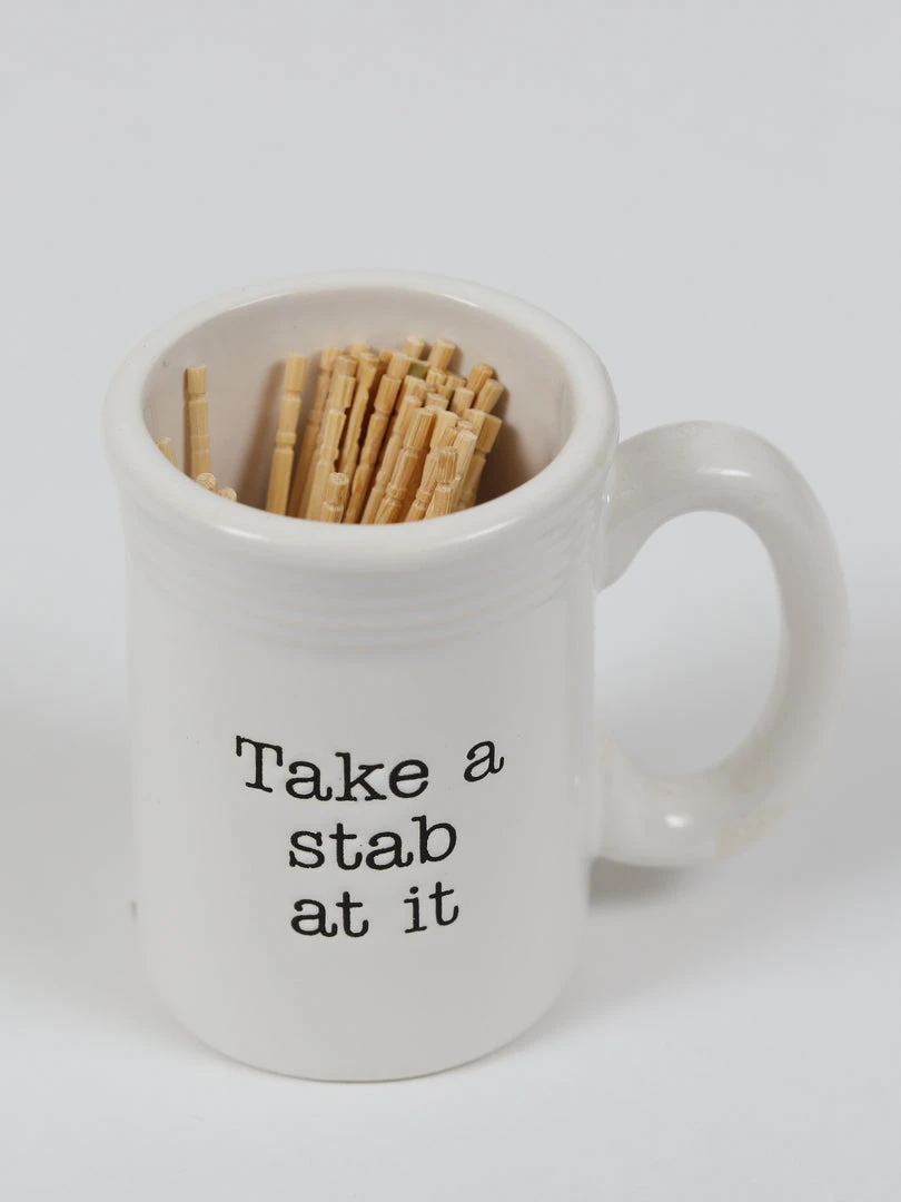 Inspire Me! Home Decor KITCHEN White Ceramic Toothpick Holder (3 Shapes)