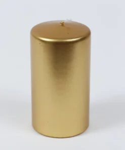 Inspire Me! Home Decor Polished Gold Metallic Pillar Candle