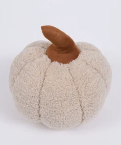 Inspire Me! Home Decor Beige Sherpa Pumpkin Pillow PILLOWS, RUGS, & THROWS