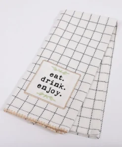 Inspire Me! Home Decor "Eat, Drink, Enjoy" Patterned Kitchen Towel