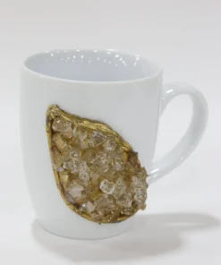 Inspire Me! Home Decor White Mug W/ Resin Geode Design KITCHEN