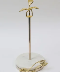 Inspire Me! Home Decor Gold Leaf Paper Towel Holder With Marble Base