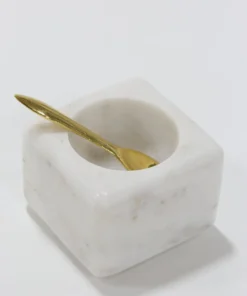 Inspire Me! Home Decor Marble Spice Bowl W/ Gold Spoon