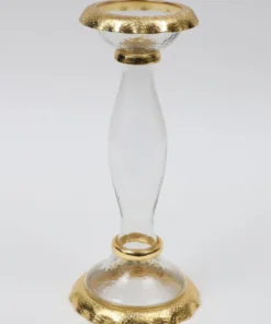 Inspire Me! Home Decor Glass Candle Holders With Gold Ruffle Detail (2 Sizes)