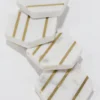 Inspire Me! Home Decor Marble Hexagon Coasters With Gold Inlay (Set Of 4)