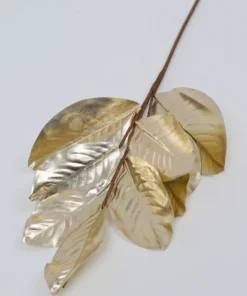 Inspire Me! Home Decor Gold Metallic Magnolia Leaf Stem