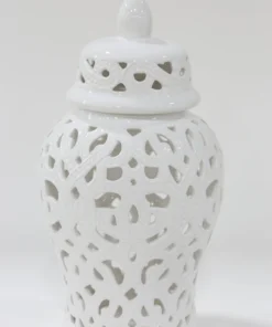 Inspire Me! Home Decor White Beaded Ginger Jar