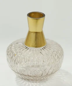 Inspire Me! Home Decor Amber Glass Vase With Gold Neck (2 Sizes)