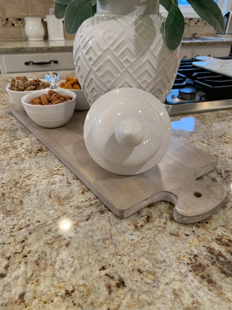 Inspire Me! Home Decor White Geometric Ceramic Ginger Jar