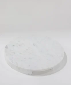 Inspire Me! Home Decor Round Marble Tray With Handle Grooves