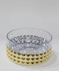Inspire Me! Home Decor Oversized Gold Studded Glass Bowl