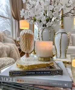 Inspire Me! Home Decor Large White Tip Matches In Detailed Cloche